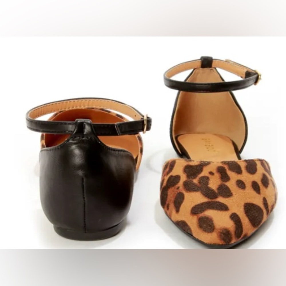 Bamboo Object 12 Leopard Print D'orsay Pointed Fl… - image 2